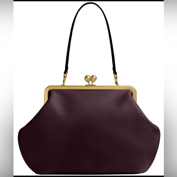 NWT Coach Kisslock clutch Bag limited edition Runway  Leather plum -blackcurrant - Picture 2 of 12